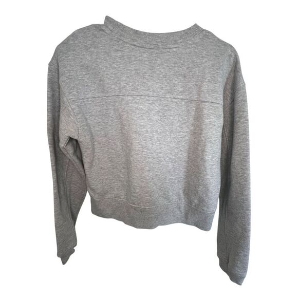 The North Face Cropped Grey Basic Long Sleeve Crewneck Sweatshirt - Picture 4 of 5